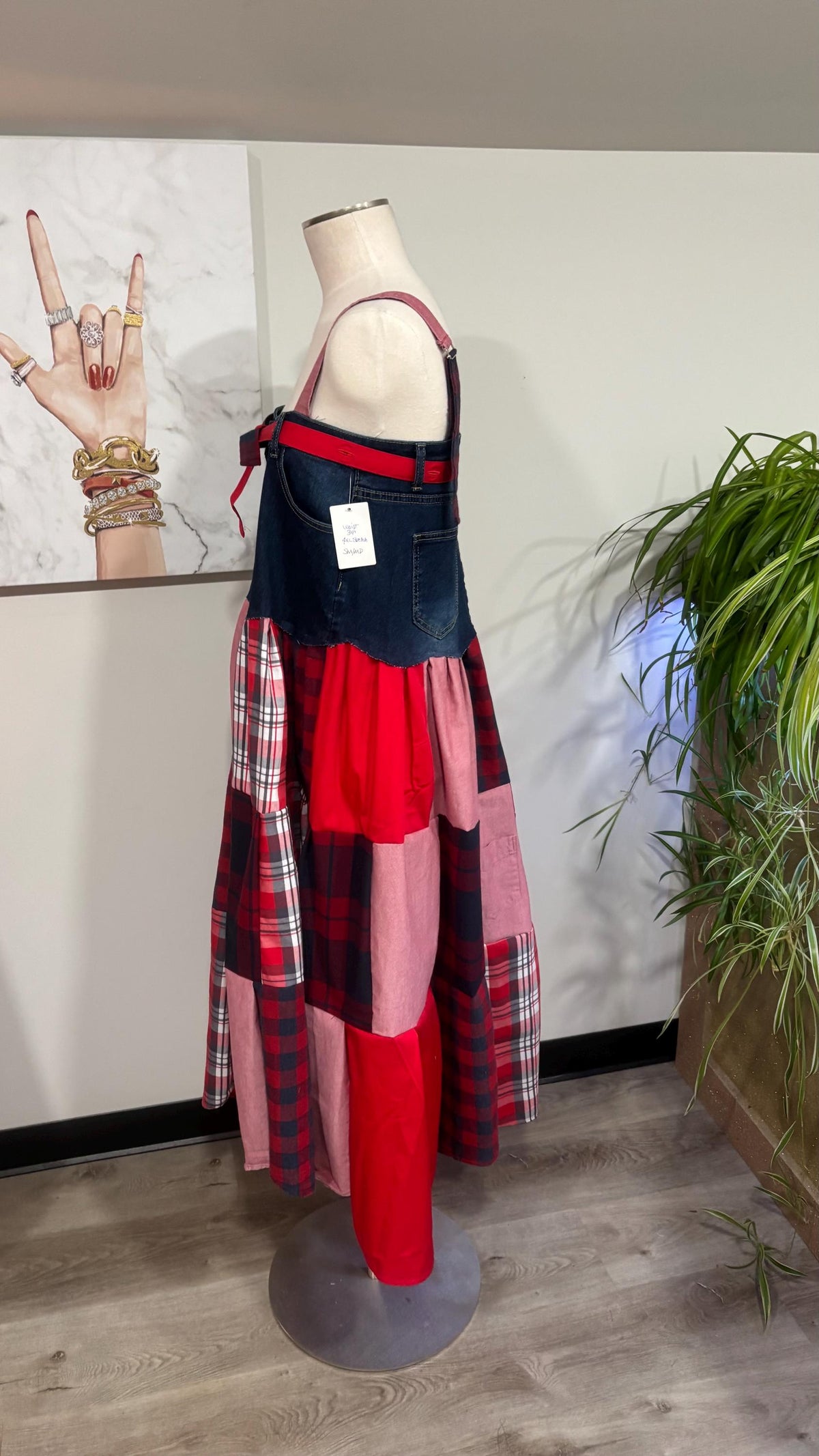 Upcycled Men’s Shirt Patchwork Maxi Dress – (One of a Kind)