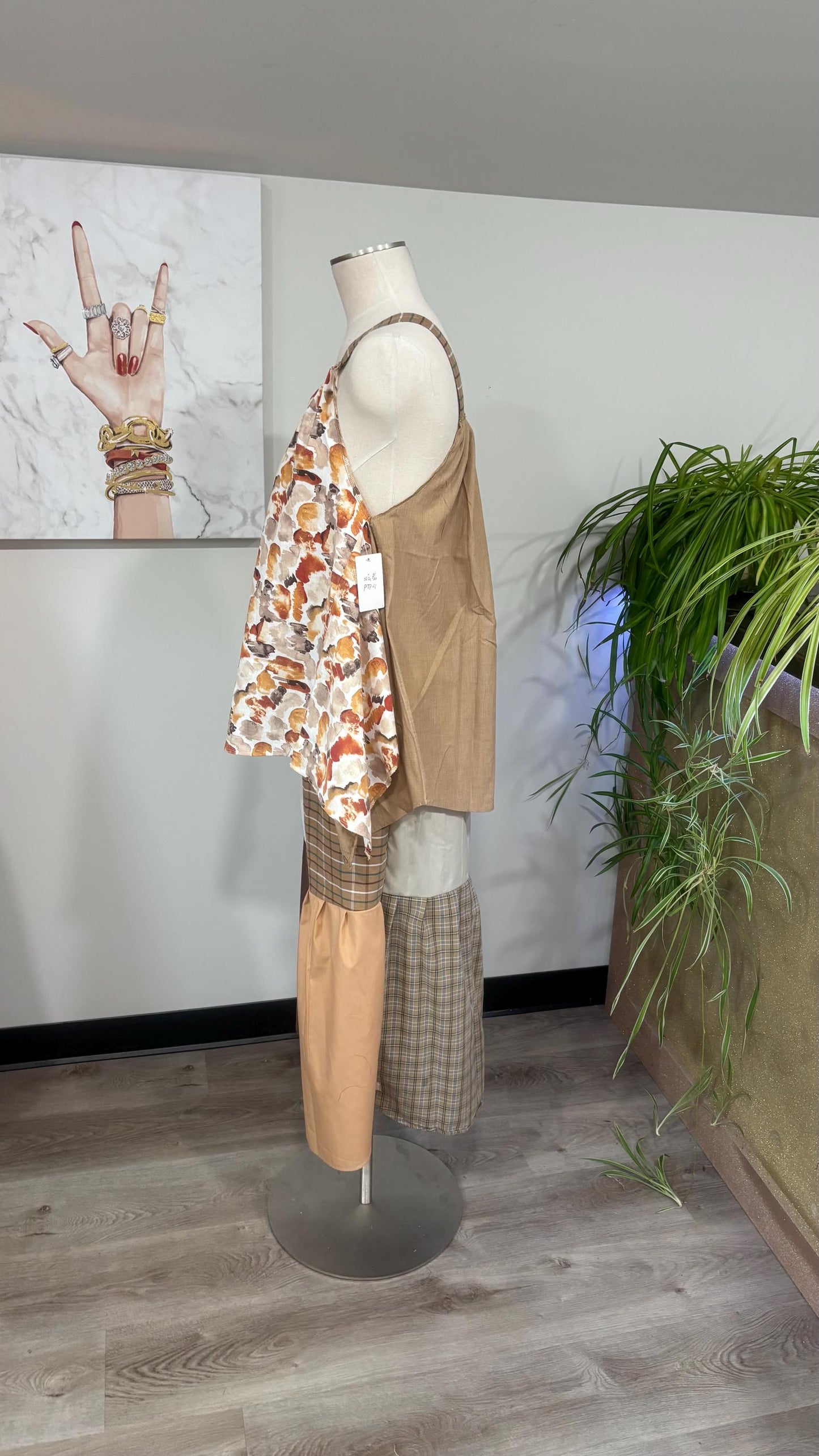 Reversible Patchwork Capri Set | Upcycled Men’s Shirts, Wide Leg Pants, Flowy Top