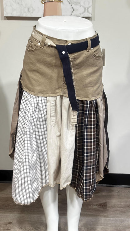 Upcycled Denim Men’s Shirt Skirt | One-of-a-Kind