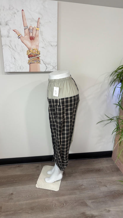 Upcycled Men’s Shirt Balloon Pants | Handmade Boho Pants | Sustainable Lounge Pants | One of a Kind Patchwork Pants