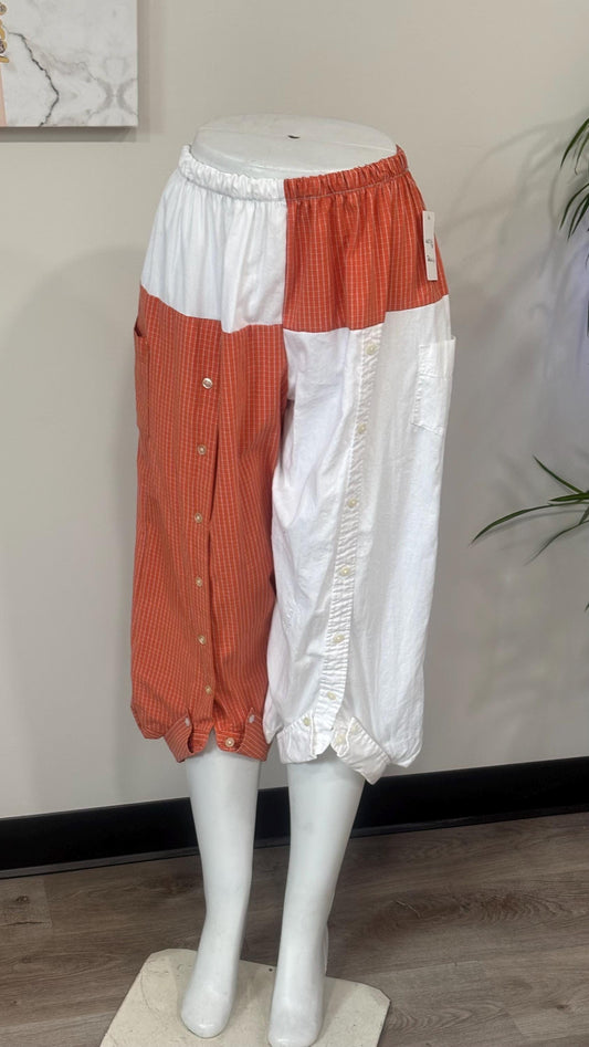 Upcycled Men’s Shirt Balloon Pants | Handmade Boho Pants | Sustainable Lounge Pants | One of a Kind Patchwork Pants