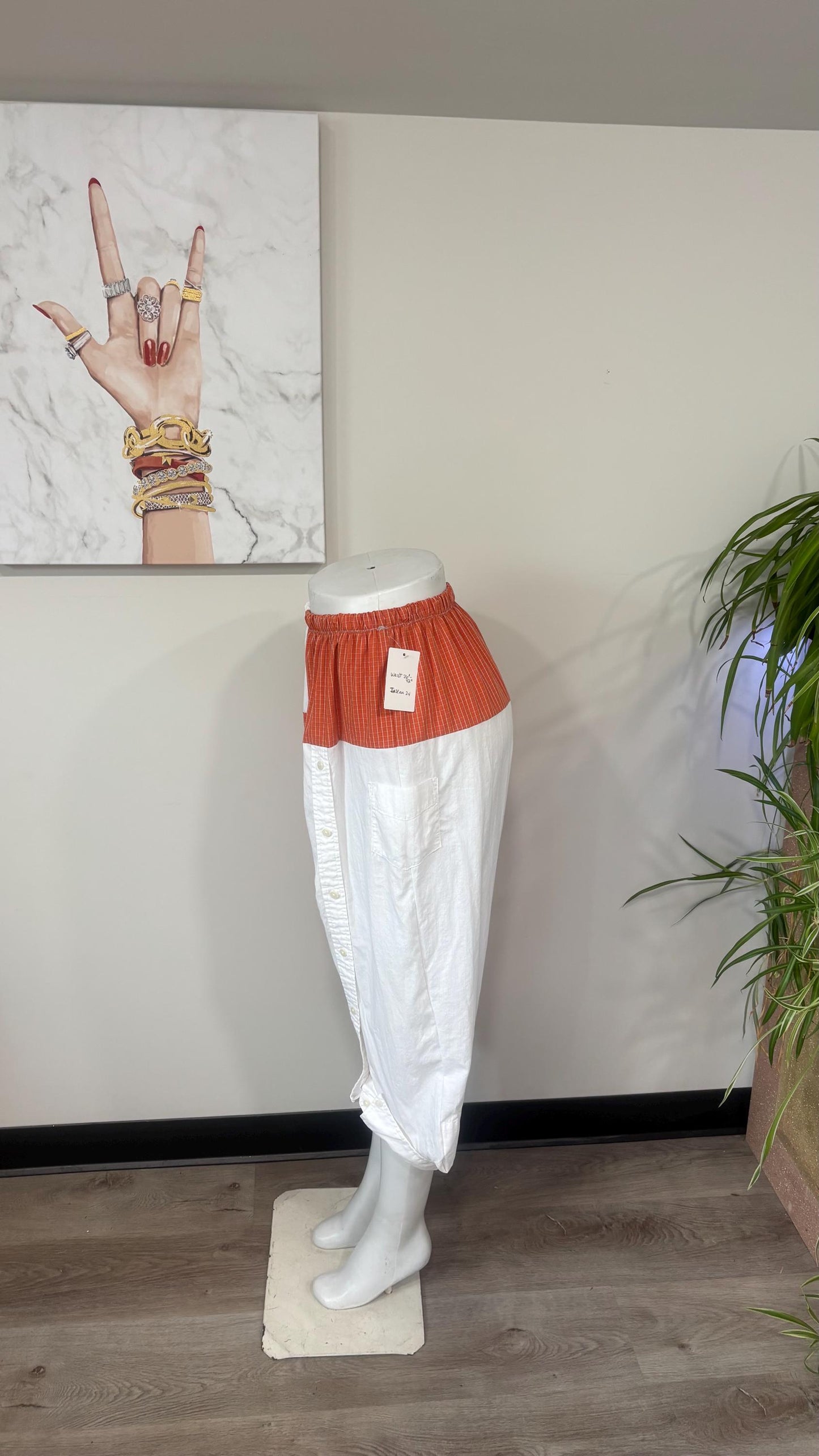 Upcycled Men’s Shirt Balloon Pants | Handmade Boho Pants | Sustainable Lounge Pants | One of a Kind Patchwork Pants