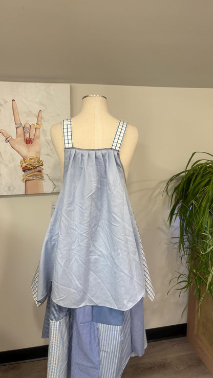 Reversible Patchwork Skirt Set | Upcycled Men’s Shirts, Flowy Top