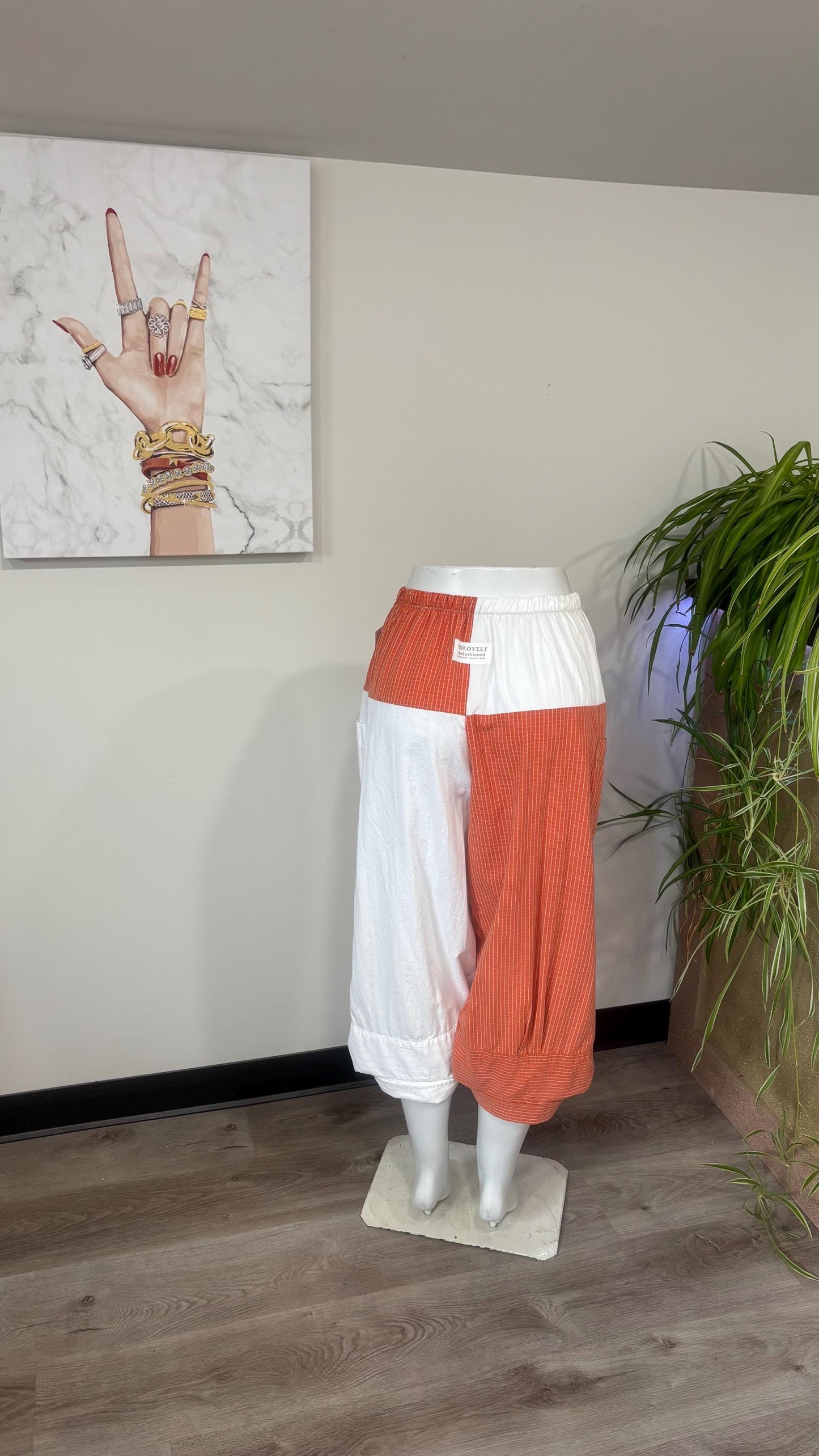 Upcycled Men’s Shirt Balloon Pants | Handmade Boho Pants | Sustainable Lounge Pants | One of a Kind Patchwork Pants