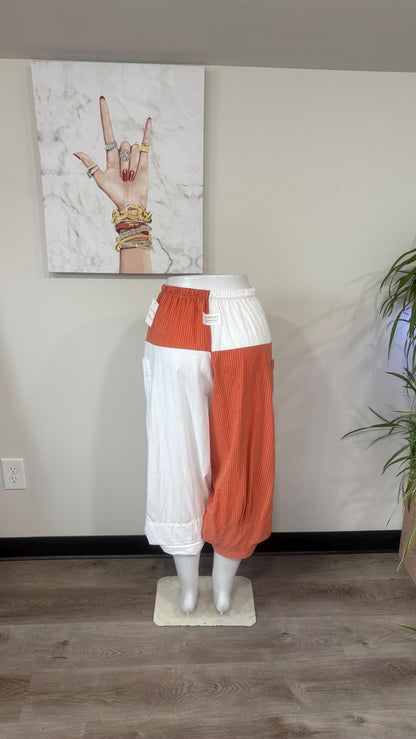 Upcycled Men’s Shirt Balloon Pants | Handmade Boho Pants | Sustainable Lounge Pants | One of a Kind Patchwork Pants